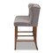 Baxton Studio Alira Grey Upholstered Walnut Wood Button Tufted Bar Stool Bench 160-9948 - alternate 4